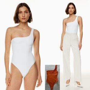 Aritzia Babaton Contour One Shoulder Bodysuit Orange Size XS